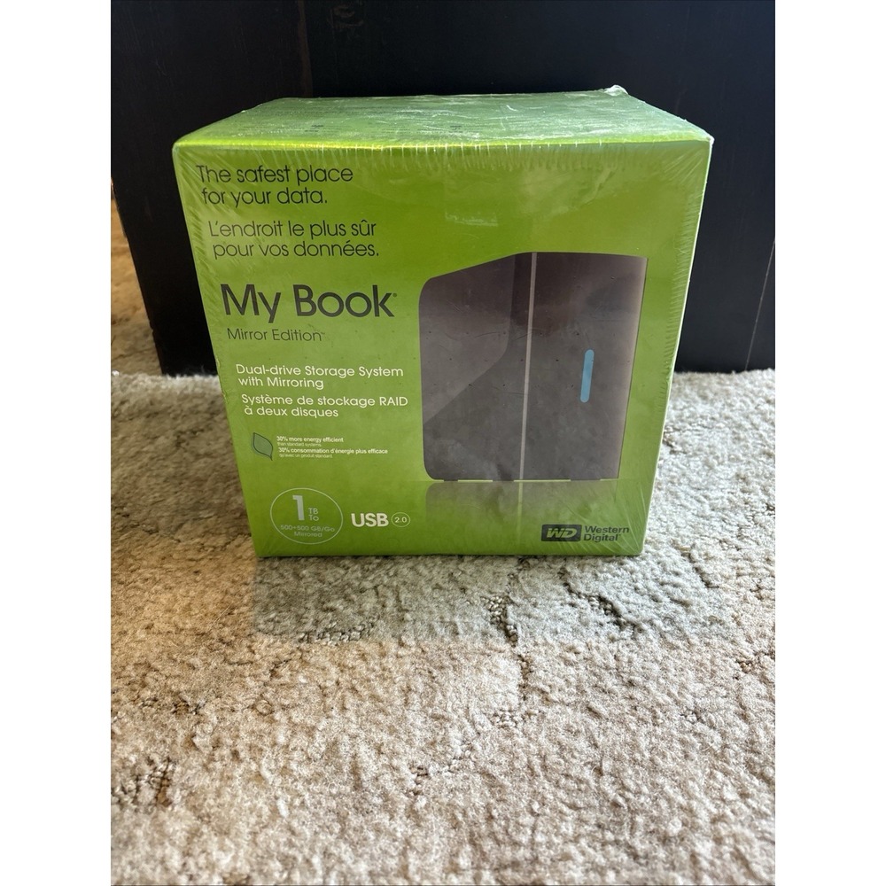 WD My Book Mirror Edition External Hard Drive OS 1TB Black New Dual-Drive RAID
